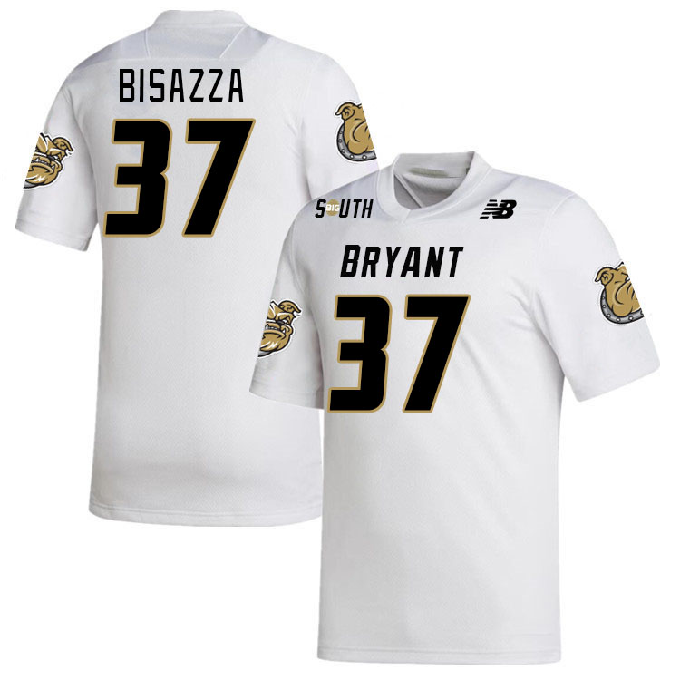 Men-Youth #37 Lucas Bisazza Bryant Bulldogs 2023 College Football Jerseys Stitched Sale-White